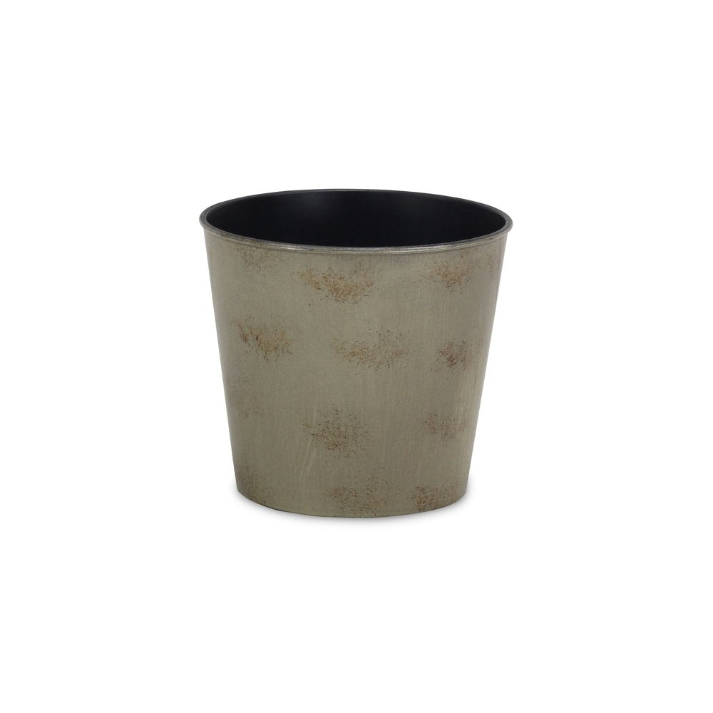 Gray Recycled Plastic Indoor Outdoor Round Pot Planter - 7-inch