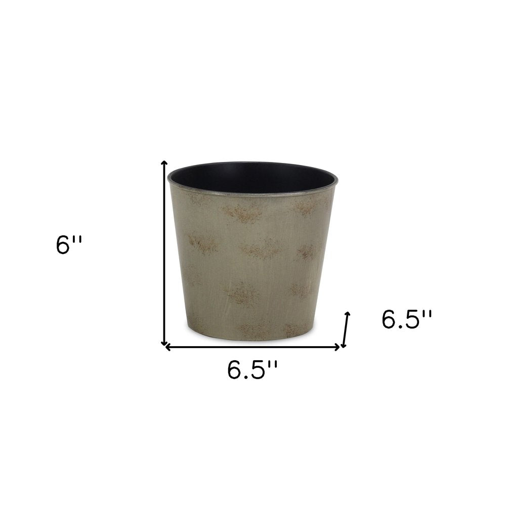 Gray Recycled Plastic Indoor Outdoor Round Pot Planter - 7-inch