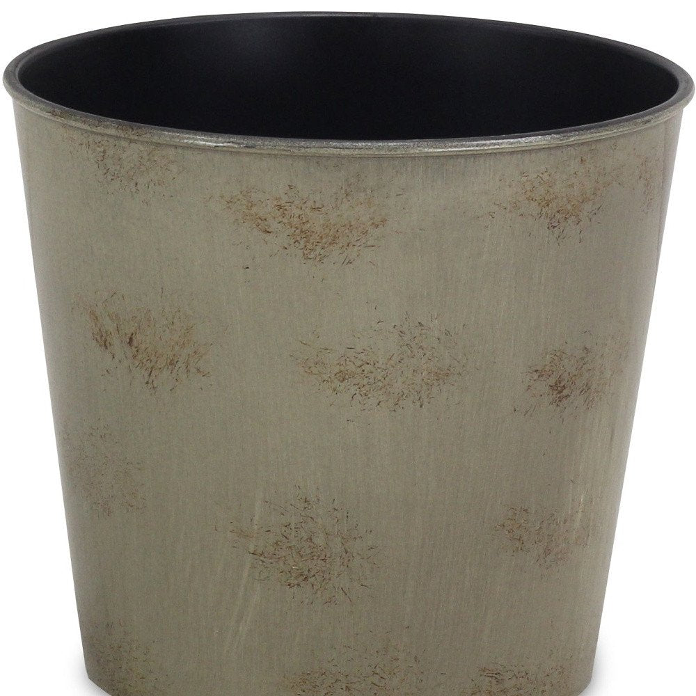Gray Recycled Plastic Indoor Outdoor Round Pot Planter - 7-inch