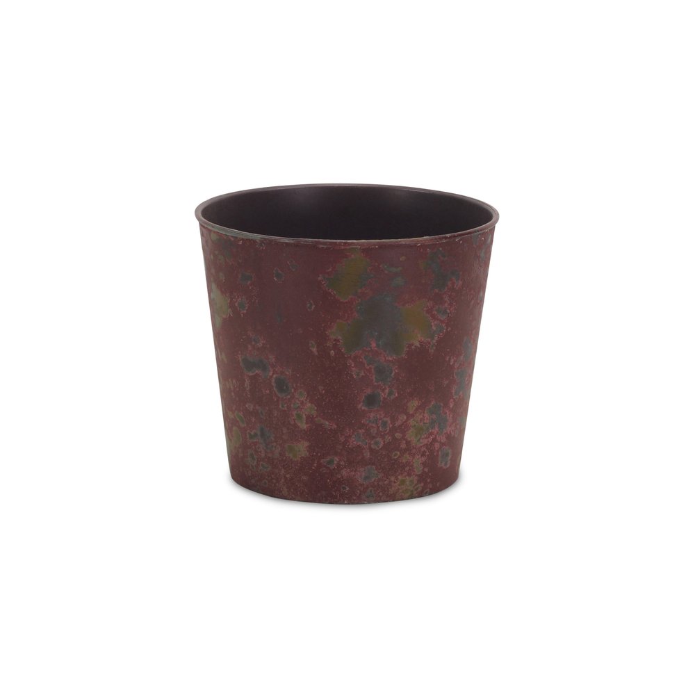 Red Recycled Plastic Indoor Outdoor Round Pot Planter - 7-inch