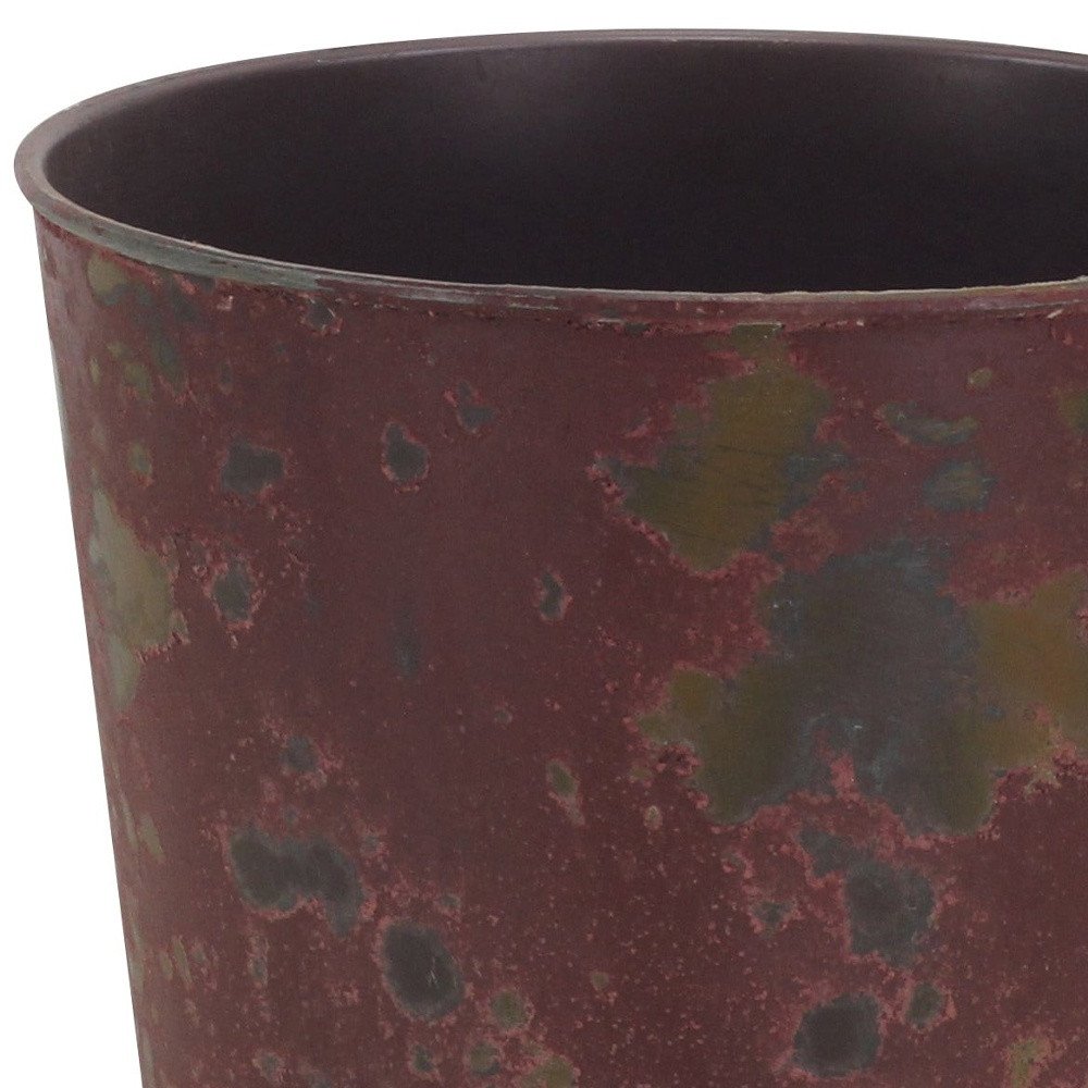 Red Recycled Plastic Indoor Outdoor Round Pot Planter - 7-inch