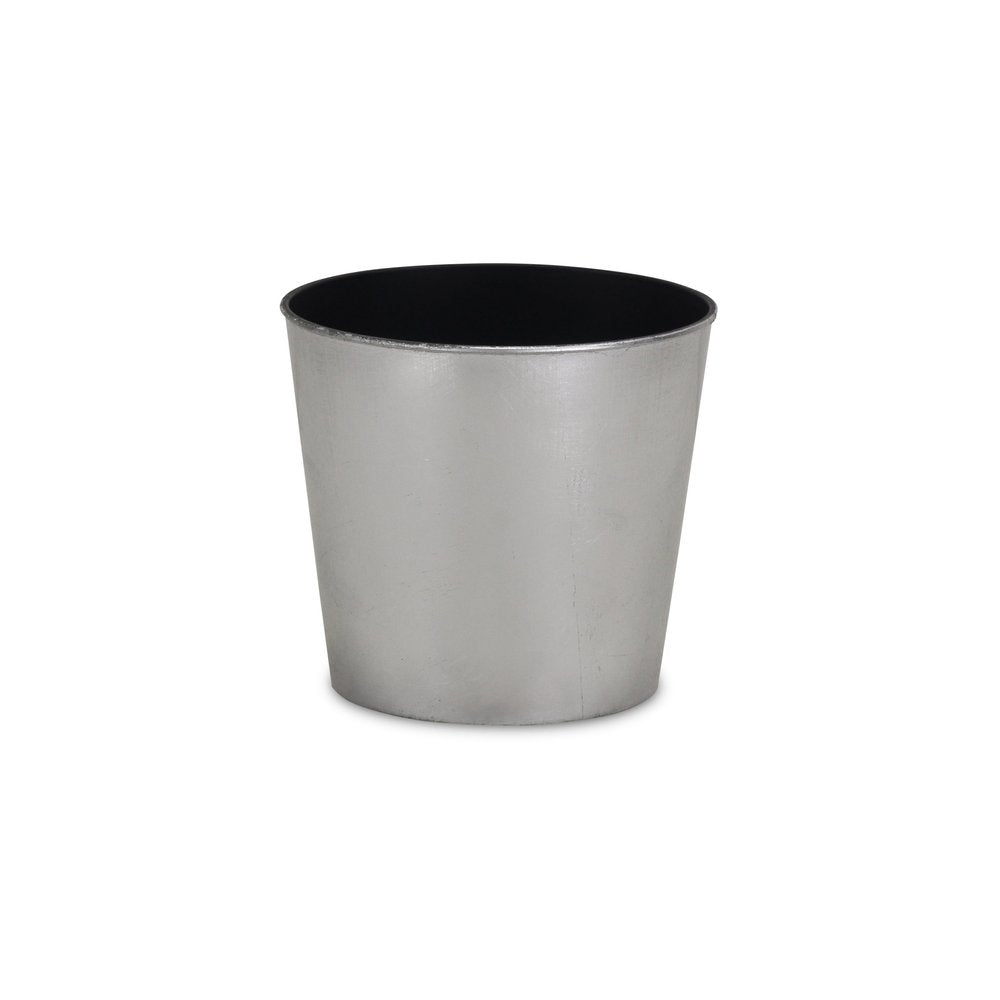 Silver Recycled Plastic Indoor Outdoor Round Pot Planter - 7-inch