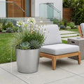Silver Recycled Plastic Indoor Outdoor Round Pot Planter - 7-inch
