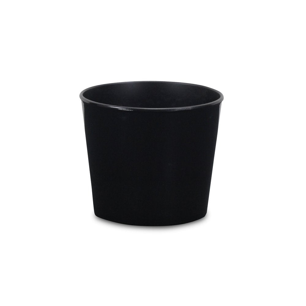 Black Recycled Plastic Indoor Outdoor Round Pot Planter - 6-inch
