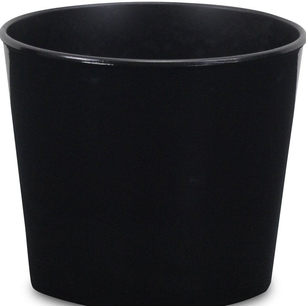 Black Recycled Plastic Indoor Outdoor Round Pot Planter - 6-inch