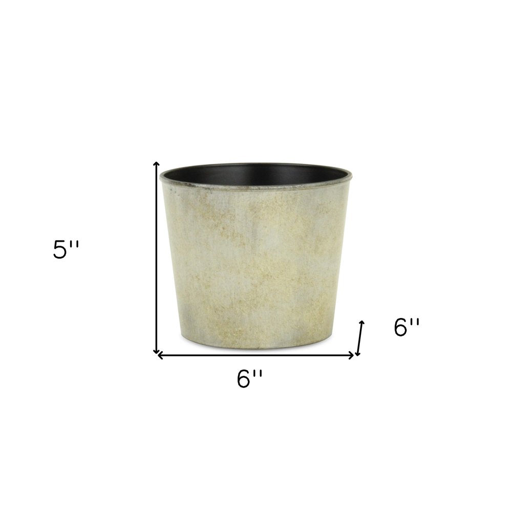 Gray Recycled Plastic Indoor Outdoor Round Pot Planter - 6-inch