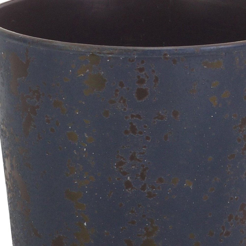 Blue Recycled Plastic Indoor Outdoor Round Pot Planter - 6-inch
