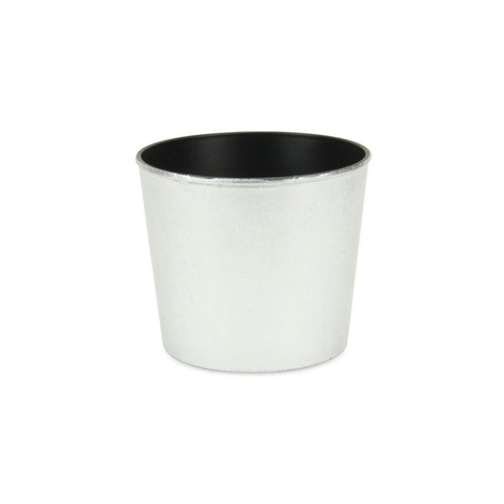 Silver Recycled Plastic Indoor Outdoor Round Pot Planter - 6-inch