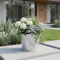 Silver Recycled Plastic Indoor Outdoor Round Pot Planter - 6-inch