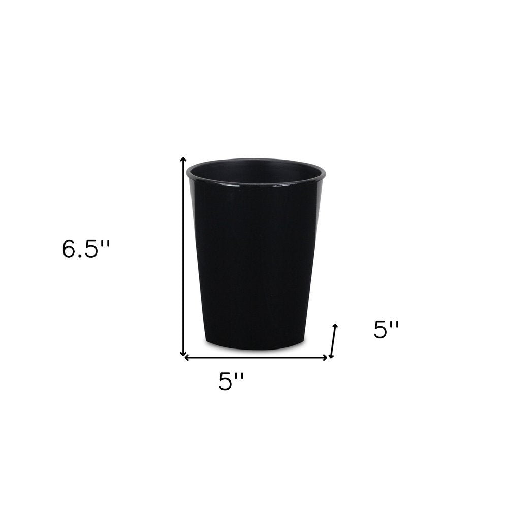 Black Recycled Plastic Indoor Outdoor Round Pot Planter - 5-inch