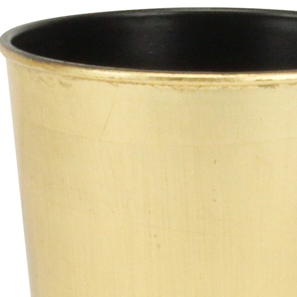Gold Recycled Plastic Indoor Outdoor Round Pot Planter - 5-inch