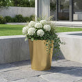 Gold Recycled Plastic Indoor Outdoor Round Pot Planter - 5-inch