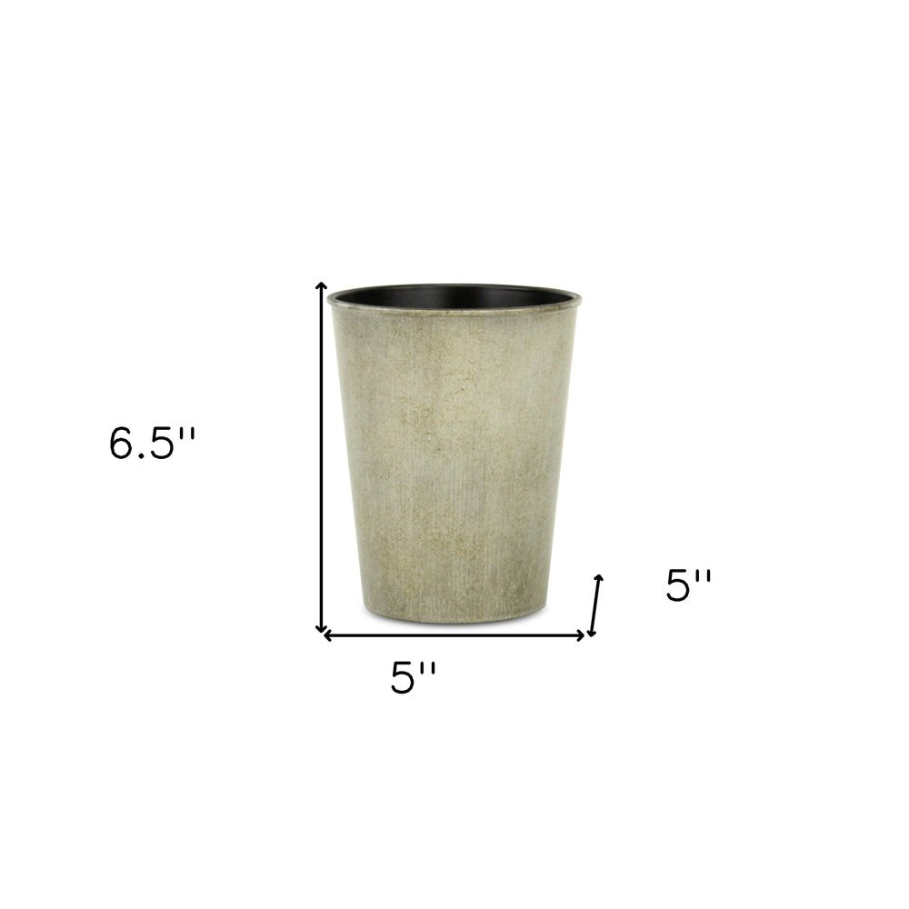 Gray Recycled Plastic Indoor Outdoor Round Pot Planter - 5-inch