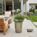 Gray Recycled Plastic Indoor Outdoor Round Pot Planter - 5-inch
