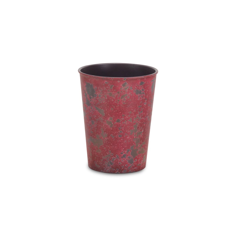 Red Recycled Plastic Indoor Outdoor Round Pot Planter - 5-inch