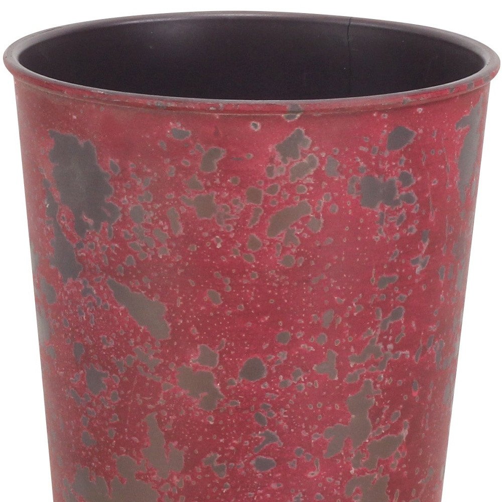 Red Recycled Plastic Indoor Outdoor Round Pot Planter - 5-inch