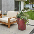 Red Recycled Plastic Indoor Outdoor Round Pot Planter - 5-inch