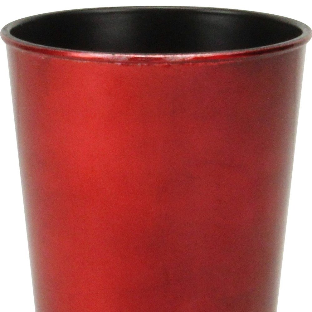 Red Recycled Plastic Indoor Outdoor Round Pot Planter - 5-inch