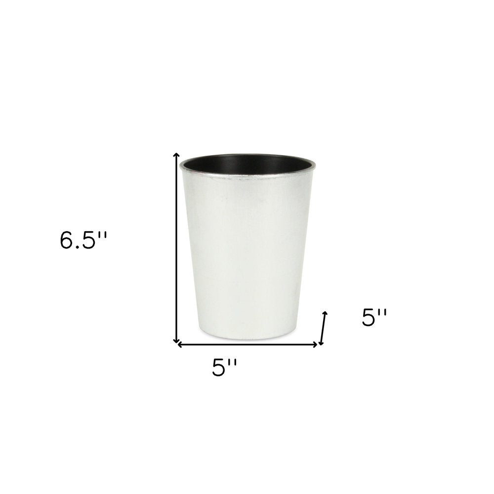 Silver Recycled Plastic Indoor Outdoor Round Pot Planter - 5-inch