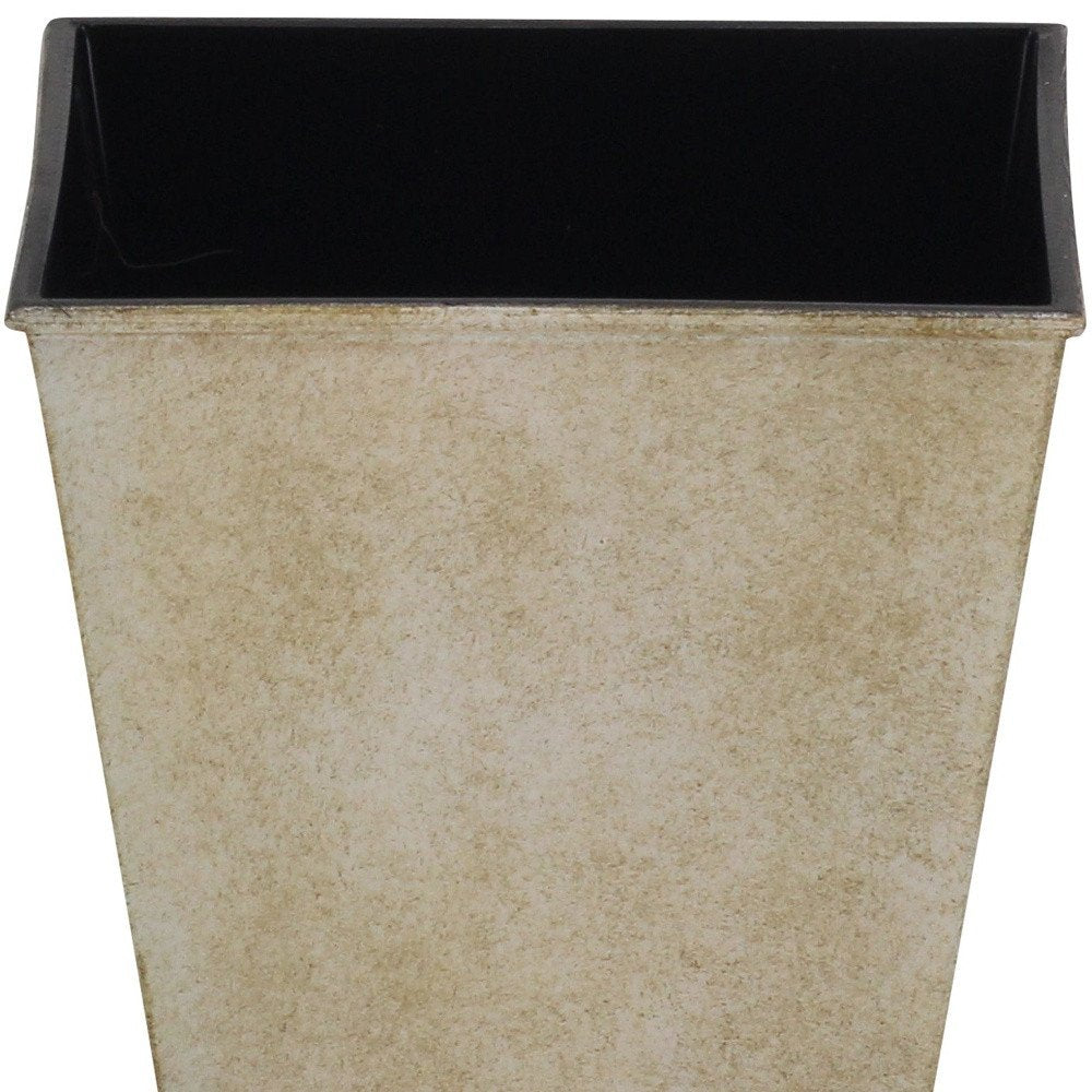 Cream Recycled Plastic Indoor Outdoor Square Pot Planter - 5-inch