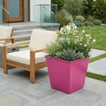 Hot Pink Recycled Plastic Indoor Outdoor Square Pot Planter - 5-inch