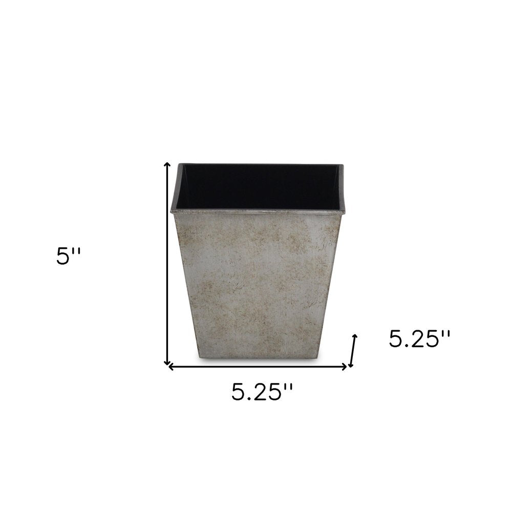 Gray Recycled Plastic Indoor Outdoor Square Pot Planter - 5-inch