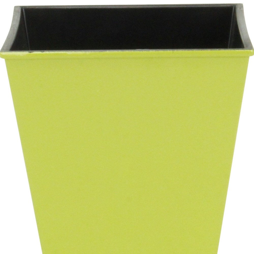 Lime Green Recycled Plastic Indoor Outdoor Square Pot Planter - 5-inch