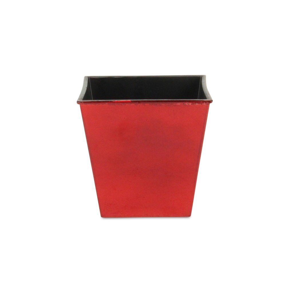 Red Recycled Plastic Indoor Outdoor Square Pot Planter - 5-inch