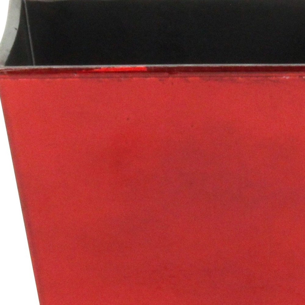 Red Recycled Plastic Indoor Outdoor Square Pot Planter - 5-inch