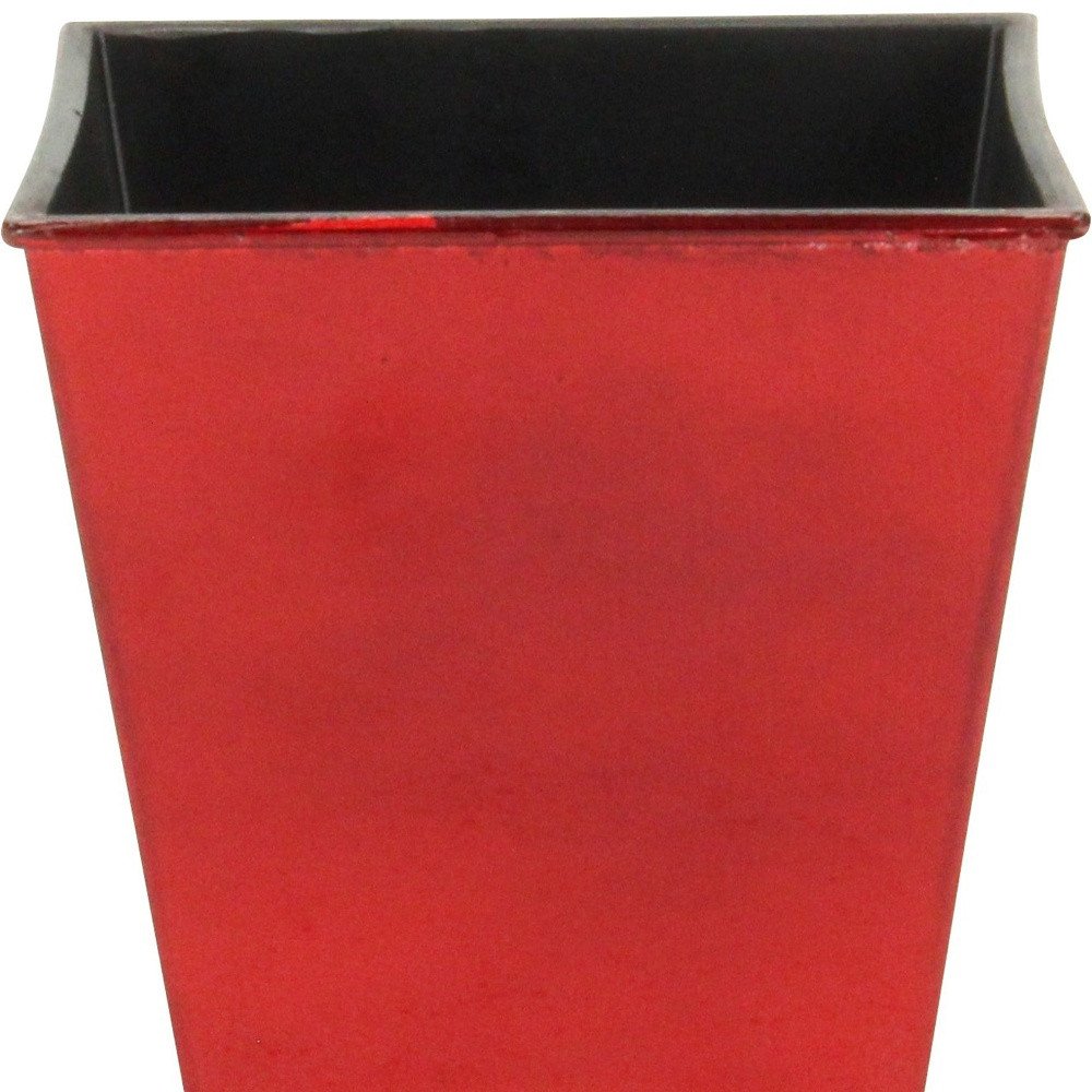 Red Recycled Plastic Indoor Outdoor Square Pot Planter - 5-inch