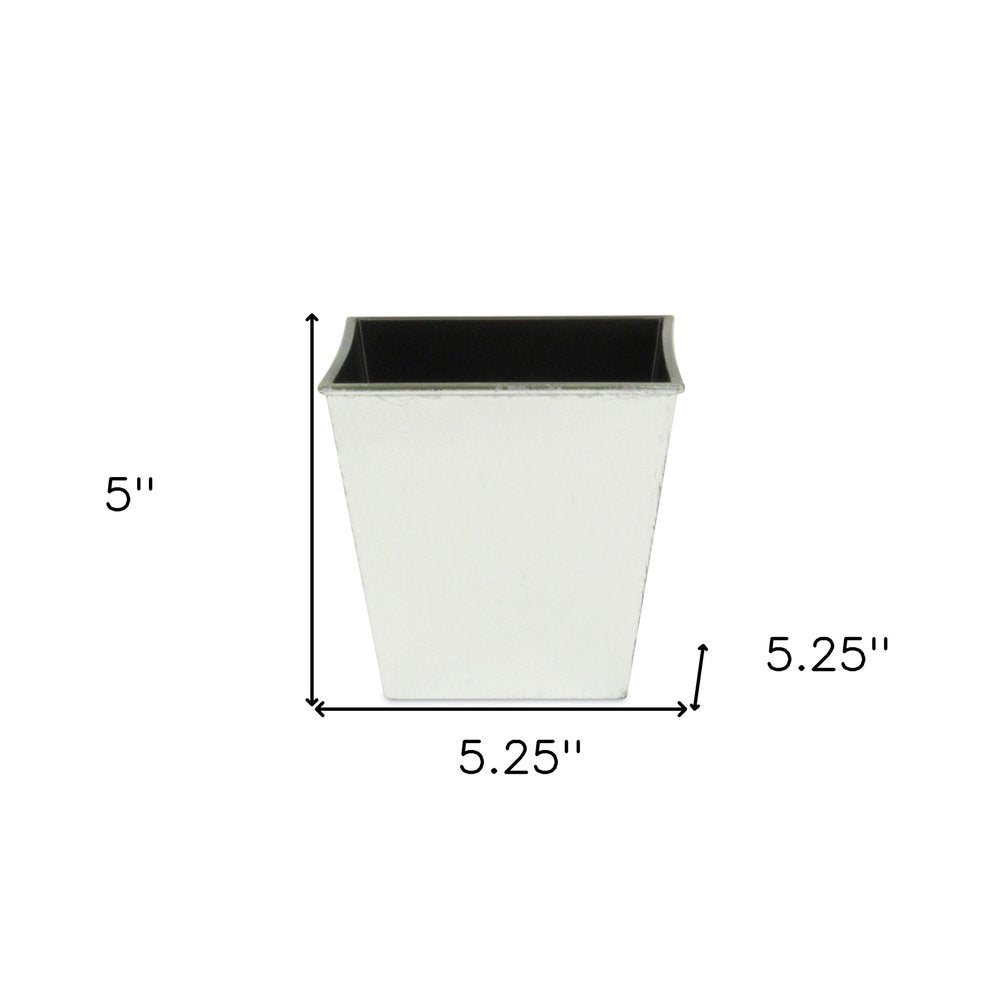 Silver Recycled Plastic Indoor Outdoor Square Pot Planter - 5-inch