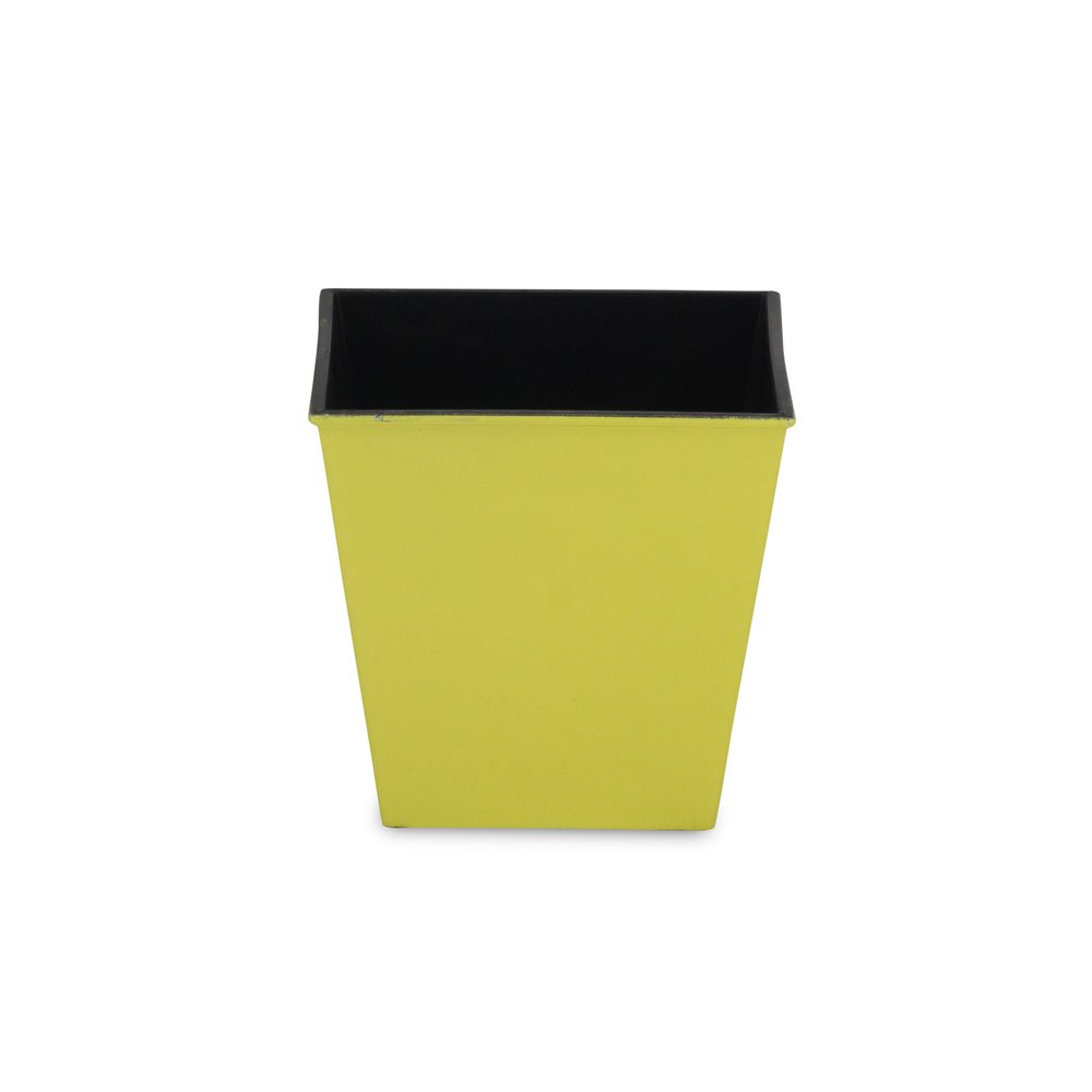 Yellow Recycled Plastic Indoor Outdoor Square Pot Planter - 5-inch
