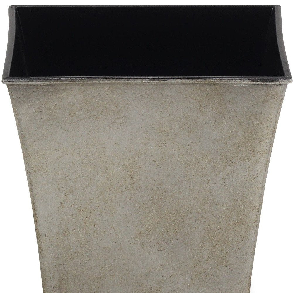 Gray Recycled Plastic Indoor Outdoor Square Pot Planter - 7-inch