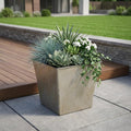 Gray Recycled Plastic Indoor Outdoor Square Pot Planter - 7-inch