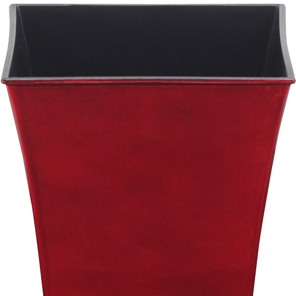 Red Recycled Plastic Indoor Outdoor Square Pot Planter - 7-inch