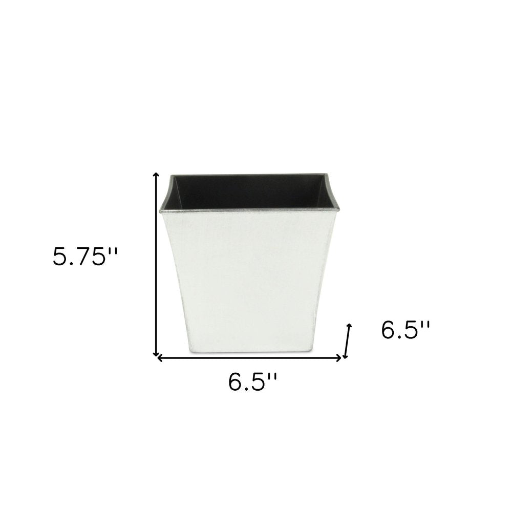 Silver Recycled Plastic Indoor Outdoor Square Pot Planter - 7-inch