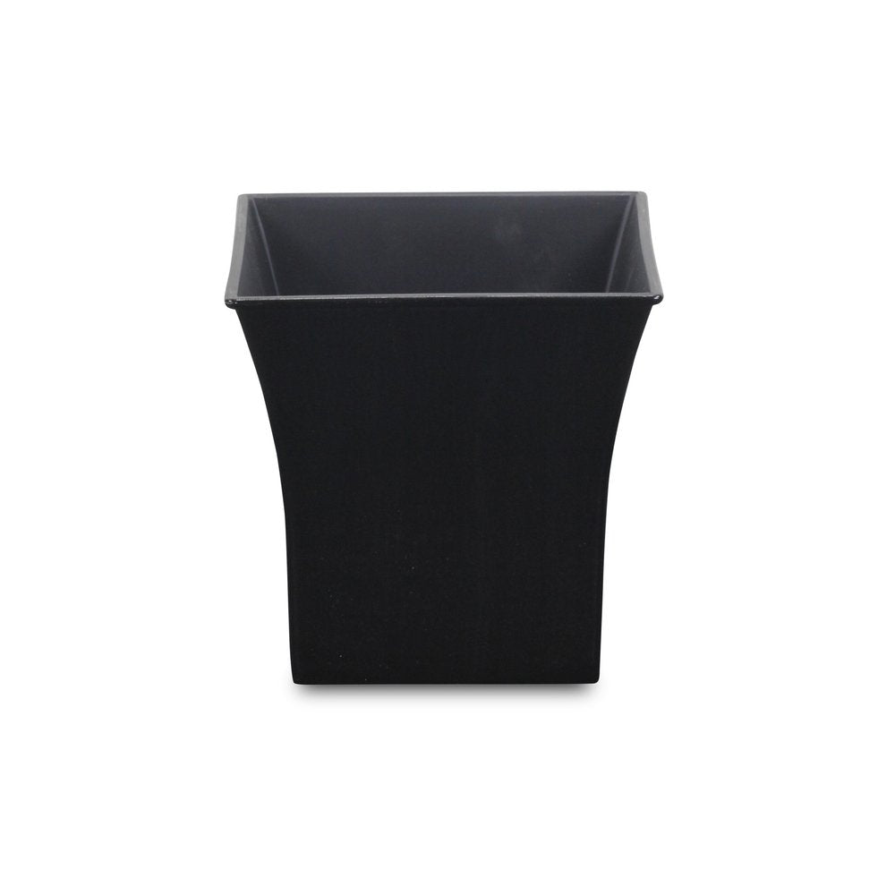 Black Recycled Plastic Indoor Outdoor Square Pot Planter - 7-inch