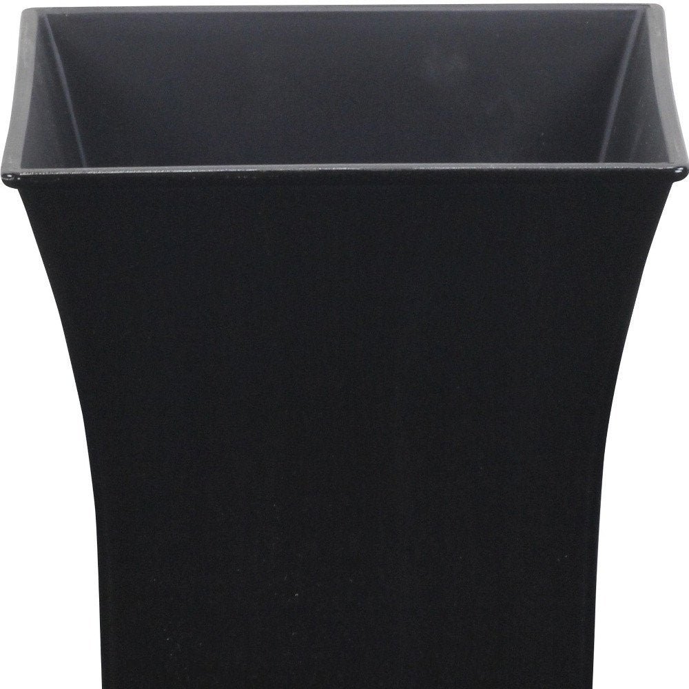 Black Recycled Plastic Indoor Outdoor Square Pot Planter - 7-inch