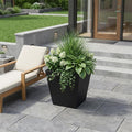 Black Recycled Plastic Indoor Outdoor Square Pot Planter - 7-inch