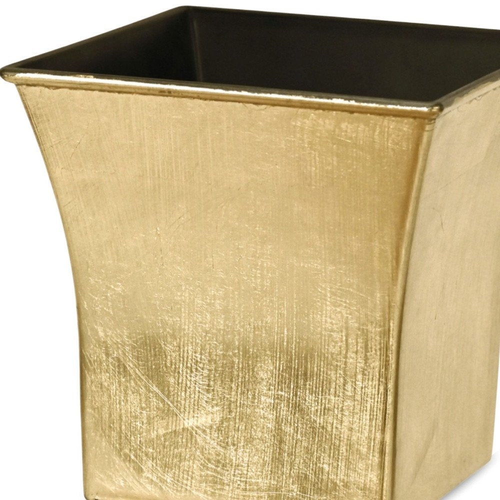 Gold Recycled Plastic Indoor Outdoor Square Pot Planter - 7-inch