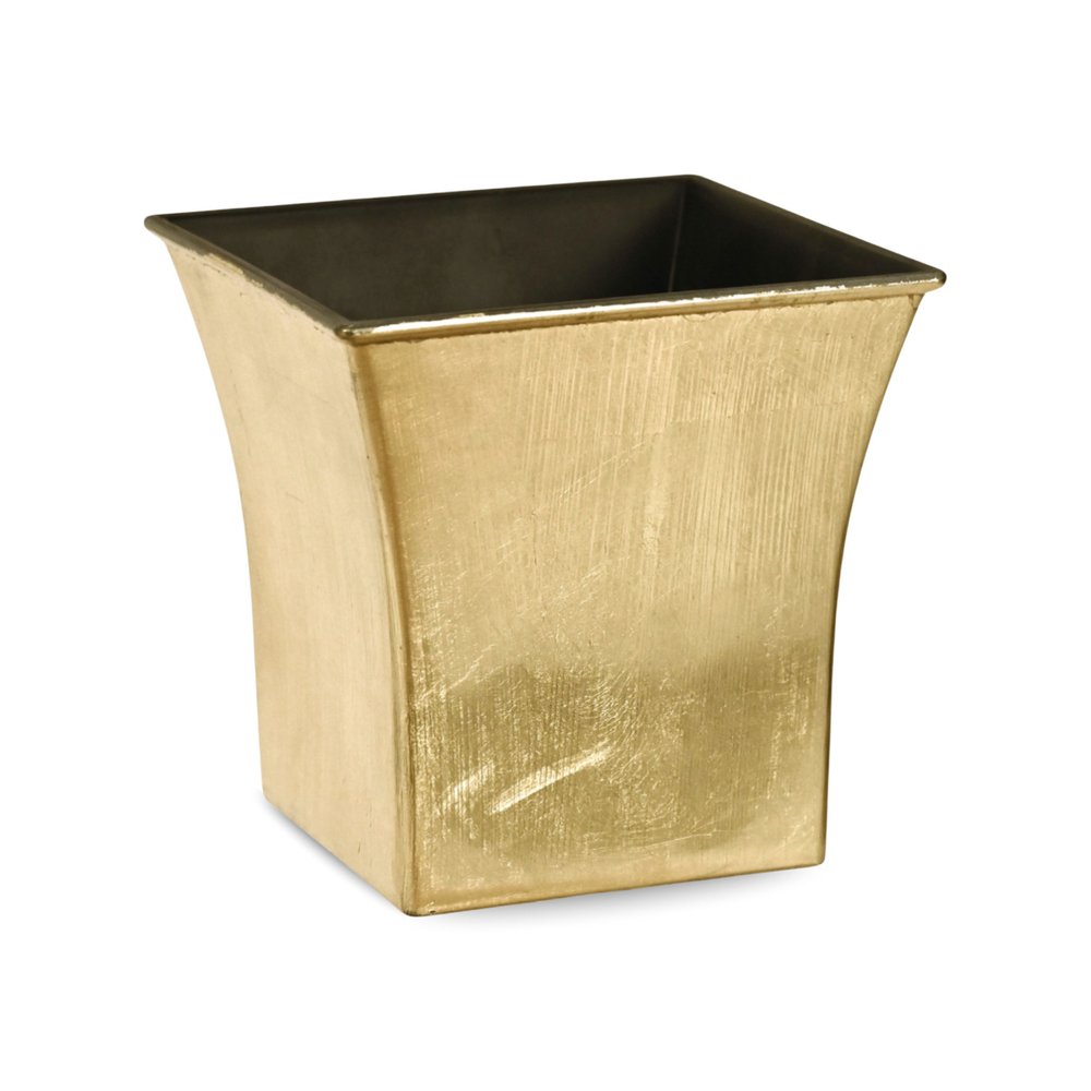 Gold Recycled Plastic Indoor Outdoor Square Pot Planter - 7-inch