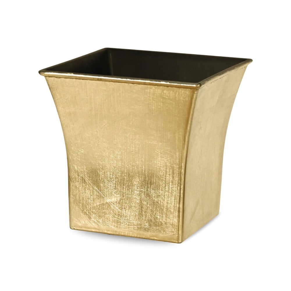 Gold Recycled Plastic Indoor Outdoor Square Pot Planter - 7-inch