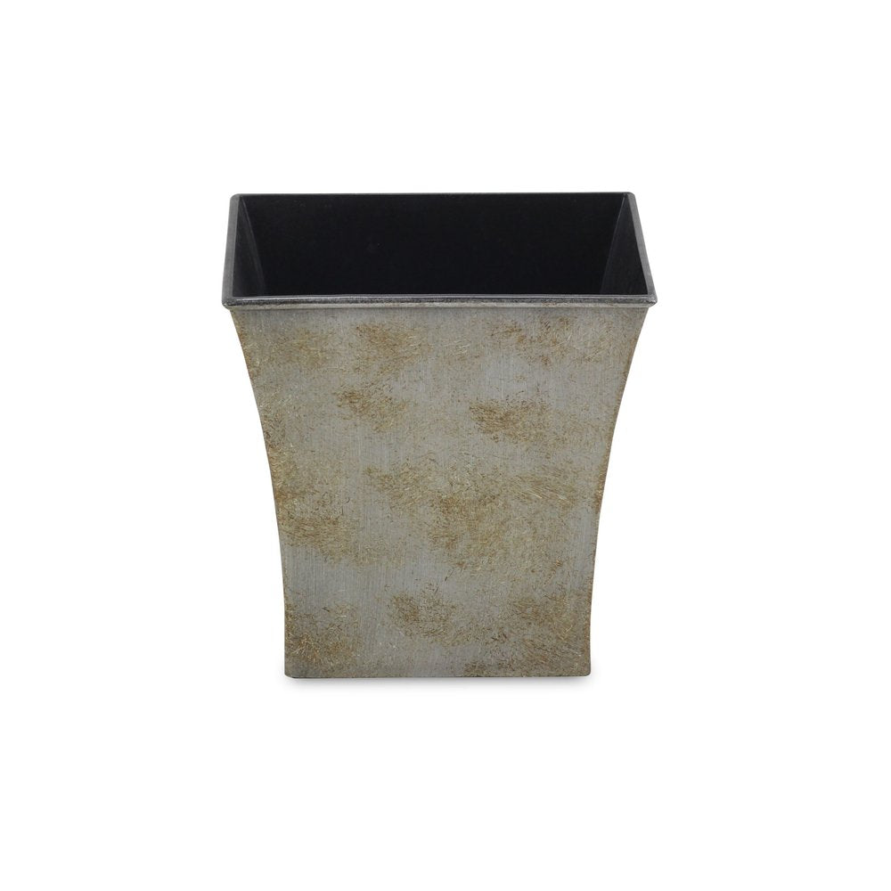 Gray Recycled Plastic Indoor Outdoor Square Pot Planter - 7-inch