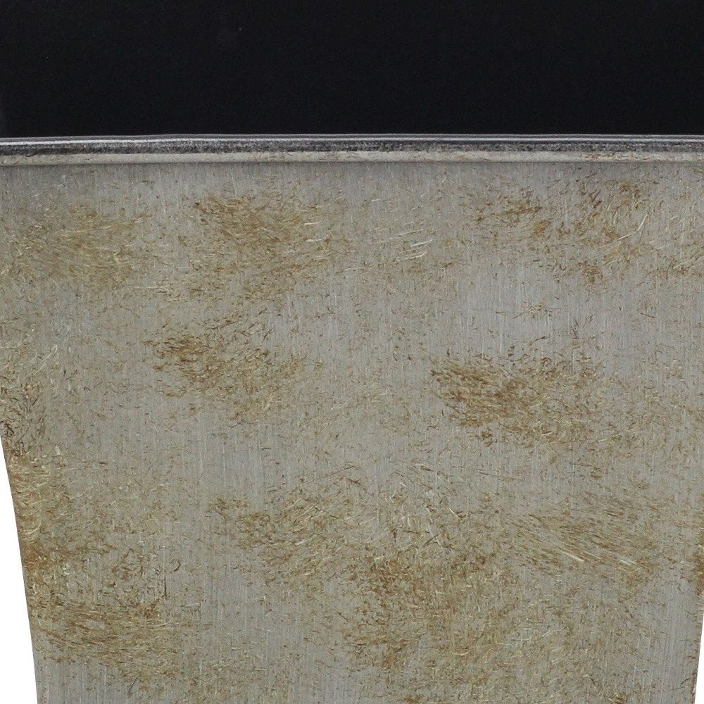 Gray Recycled Plastic Indoor Outdoor Square Pot Planter - 7-inch
