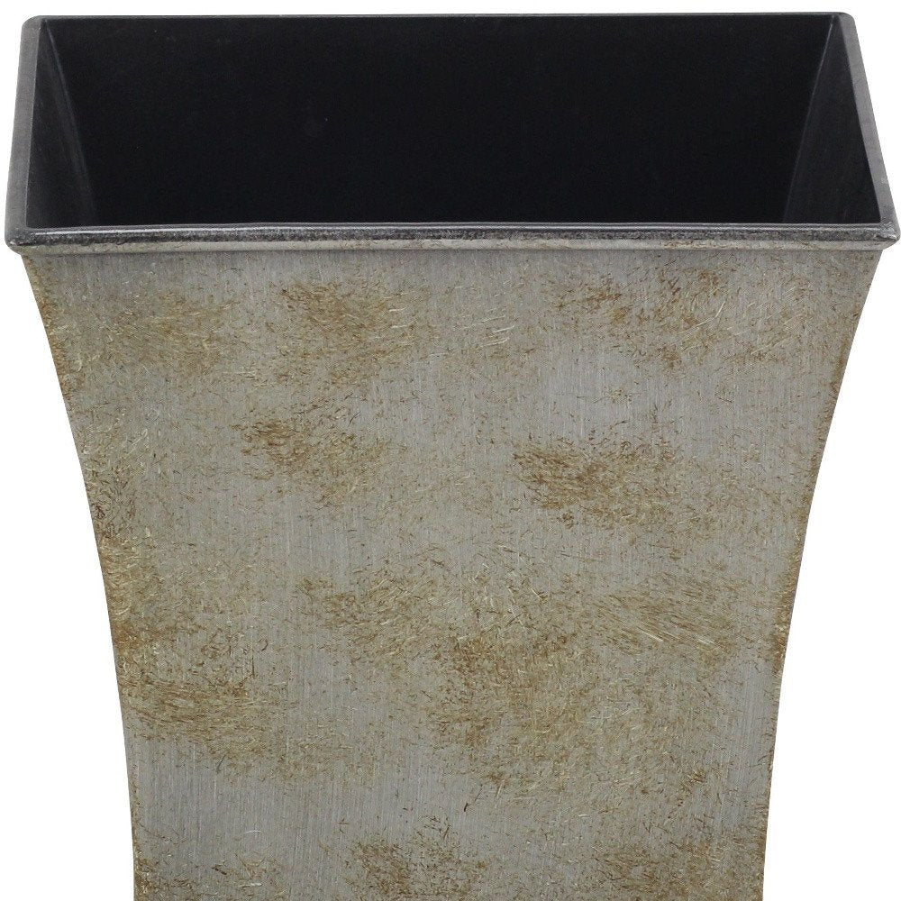 Gray Recycled Plastic Indoor Outdoor Square Pot Planter - 7-inch