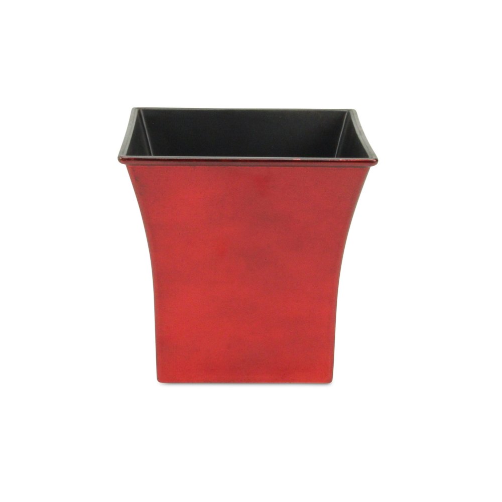 Red Recycled Plastic Indoor Outdoor Square Pot Planter - 7-inch
