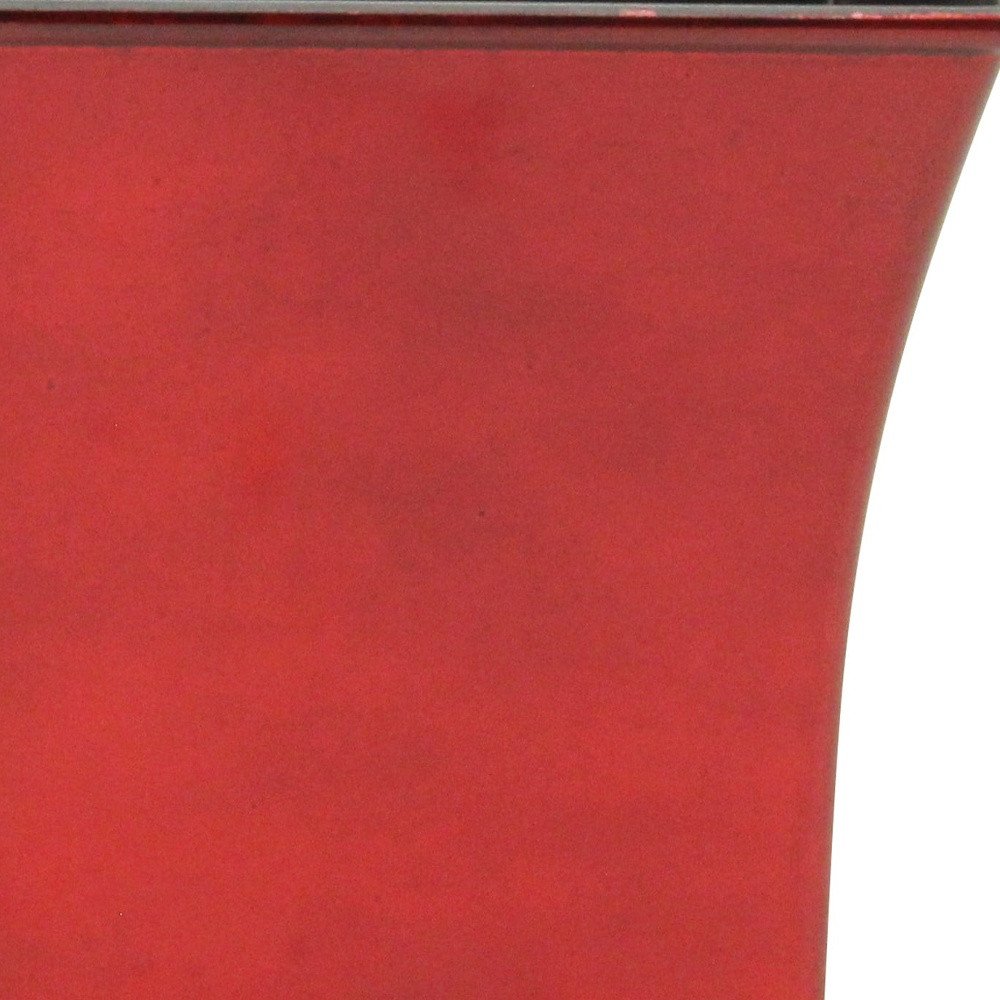 Red Recycled Plastic Indoor Outdoor Square Pot Planter - 7-inch