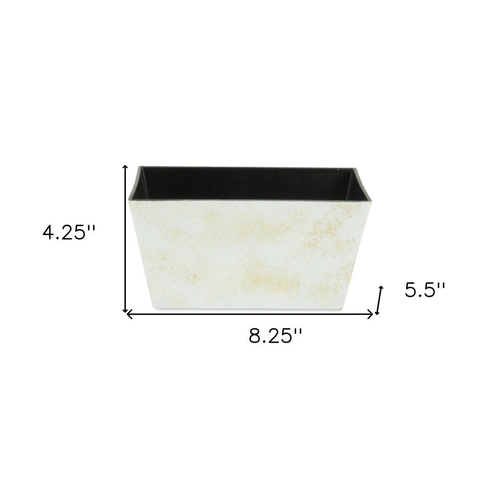 Cream Recycled Plastic Indoor Outdoor Rectangular Planter Box - 8-inch