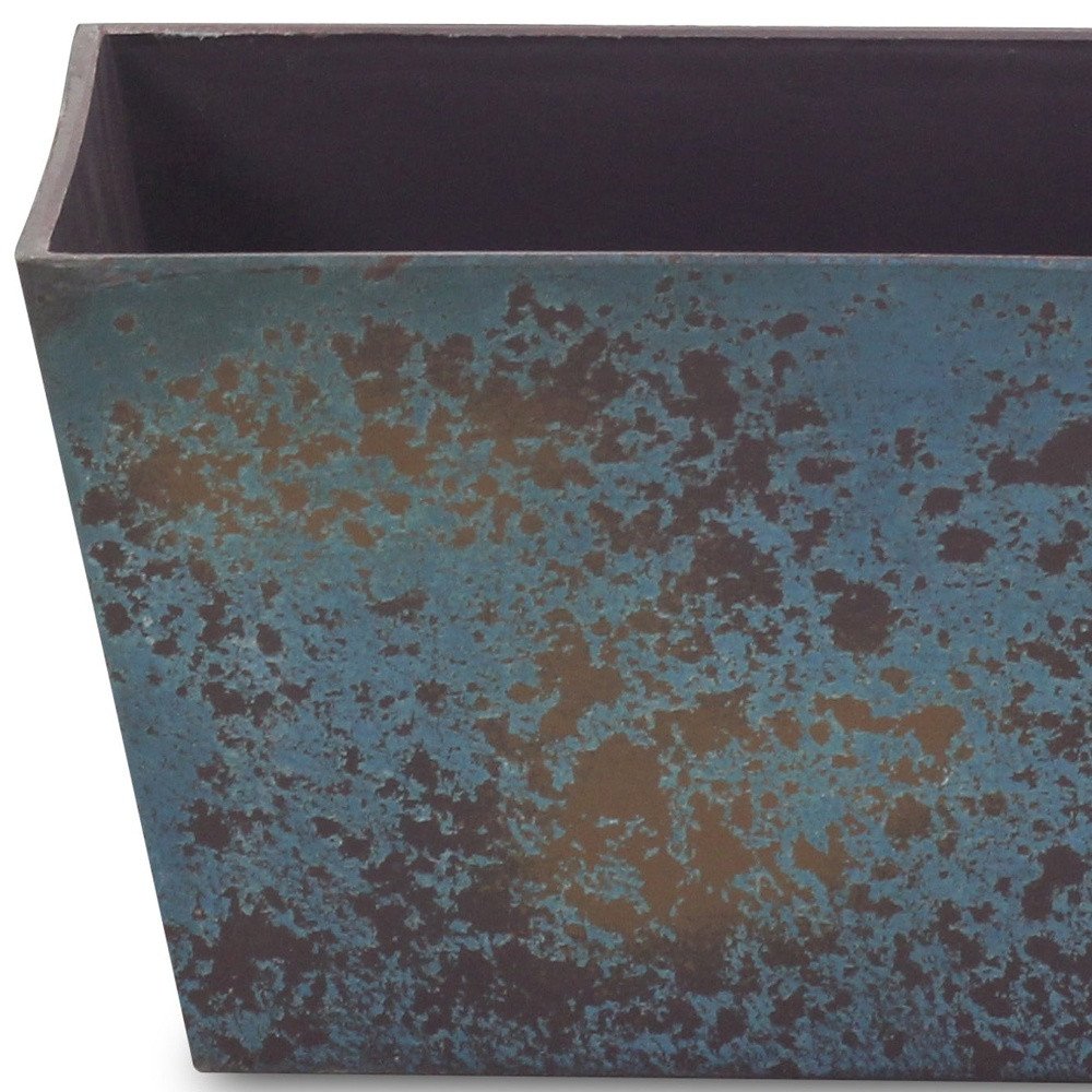 Blue Recycled Plastic Indoor Outdoor Rectangular Planter Box - 8-inch