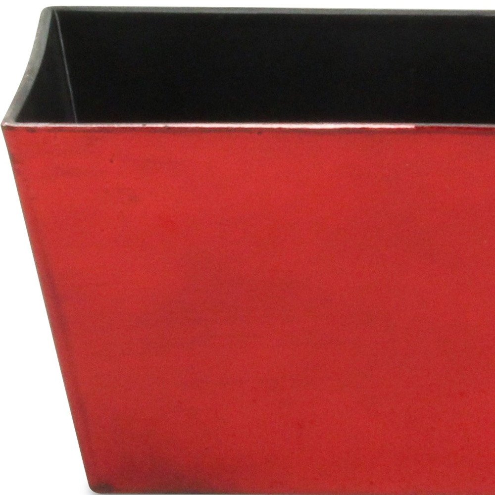 Red Recycled Plastic Indoor Outdoor Rectangular Planter Box - 8-inch